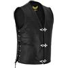Leatherick Gilet da motociclista in vera pelle stile amo da pesca da uomo