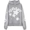 Sybnwnwm Felpa con Cappuccio Punk da Uomo Y2K con Stampa Ragno e Stelle, a Maniche Lunghe, con Cappuccio, Sportiva, C-grigio, S