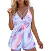 Generico Costumi da Bagno Donna Curvy 2 Pezzi Tankini Donna Mare Curvy Costume da Bagno Due Pezzi Push Up Canottiera e Pantaloncino Vita Alta Imbottito Modellante Taglie Forti Sportivo Costumi Piscina