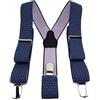 TigerTie - Bretelle unisex a Y con 3 clip molto robuste, a pois, lavorazione di alta qualità, larghezza 35 mm blu rosa Taglia unica