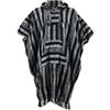 Loud Ponchos Poncho lungo con cappuccio stile messicano Hippy GHERI in cotone Bianco e nero Taglia unica