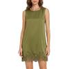 Xiaoliny Vestito Donna Elegante Mini Abito in Raso Senza Maniche Scollo Rotondo Abiti Shift Ampio con Orlo in Pizzo Estivo Casual Vestito Corto Sexy Abito da Sera Festa Discoteca Cocktail Cerimonia