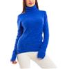 Toocool Maglione Donna Collo Alto Peloso Eco Pelliccia Pullover VI-9518 [L/XL,Blu Elettrico]