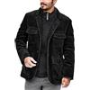 Générique Giacca E Gilet Vintage Giacca in Velluto A Costine Vintage per Uomo Cappotto Vestito Casual Con Risvolto Cantato Cappotto Caldo Casual Autunno Inverno Giacca Confortevole Antivento, Nero , L