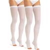 RelaxSan Antitrombo M1370A (2 Paia - Bianco, XXL) calze autoreggenti punta aperta per degenza antiembolismo K2 compressione graduata 25-32 mmHg