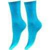 CALZE PRESTIGE (2 PAIA) Calzini donna a coste in pregiatissimo cotone 100% filo scozia - 100% Made in (Brescia) Italy (Turchese)