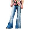 Botten Jeans da uomo anni '70 per con fondo a discoteca degli Pantaloni campana Blu 3 W