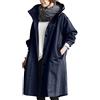 Generic Parka da donna per le mezze stagioni, colore beige, trench, autunno, lungo, per le mezze stagioni, taglie forti, con cappuccio, oversize, da allenamento, da donna, per attività all'aria aperta, Blu