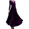 Kobilee Vestito Elegante Donna da Sposa Cocktail Sexy Abiti Cerimonia Abito Sera Taglie Forti Invernale Velluto Lungo Curvy Capodanno Vintage Rosso Vestiti
