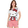 Hello Kitty Pigiama Donna Corto Set Pigiami Ragazza Estivi Kawaii Morbido e Confortevole Abbigliamento da Casa Idee Regalo per Lei (L, Bianco/Rosa)