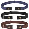JasGood Cintura senza fibbia da uomo, cintura elastica invisibile, elastica, regolabile, senza fibbia, larghezza 3,51 per jeans, nero C + caffè + blu, Für Hosengröße Size 70-120cm