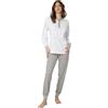 Notti Magiche Italia - Pigiama Donna Primaverile Manica Lunga Pantalone Lungo Jersey 100% Cotone - Made in Italy (IT, Testo, XXL, Regular, Regular, Floreale)
