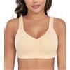 DotVol Donna Pizzo Cotone Taglia Comoda Fibbia Completa Senza Ferretto Reggiseno Nu 3E