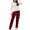 Kobilee Pigiama Donna Cotone Lungo Caldo Felpato Curvy Sleepwear Elegante Sexy Lovable Pigiama Due Pezzi Lingerie Invernale Morbido Pigiama Pile Abbigliamento da Notte Manica Lunga Lungo