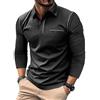 Volemo Polo Uomo Manica Lunga Casual Maglietta Poloshirt Colori Contrastanti Top