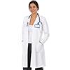 AIESI® Camice medico e da laboratorio per donna (52 bianco) in cotone 100% sanforizzato