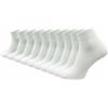 GAWILO Calze quarter 100% cotone da uomo (6 o 10 paia) | Più lunghe dei calzini, coprono la caviglia, Bianco | 10 paia, 43-46