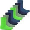 Footstar Calzini invernali Thermo per bambini (8 paia) Everyday! Caldi calzini in spugna per ragazze e ragazzi, 23-26