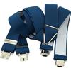 Melegari Bretelle elastiche larghe 3,6 cm, twill tinta unita, uomo/donna, made in Italy