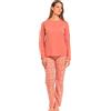 TRAMAS+ Pigiama Donna 100% Cotone, Pigiama Lungo Donna, Completo Maglia Maniche Lunghe e Pantaloni Lunghi con Vita Regolabile - L, Mesalia Rosa Marsala