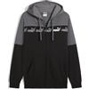 PUMA Felpa con Cappuccio e Zip Integrale Around The Block da Uomo S, Cool Dark Gray