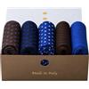 GATTI A POIS Box da 5 Paia Calze Lunghe Uomo in Filo di Scozia, Motivo a Pois, Stile Elegante, Made in Italy (IT, Numero, 39, 42, Regular, Regular)