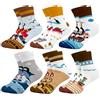 Queenshin 6 Paia di Calze Ragazzo Calzini Bambino Calzini Divertenti e Colorati con Animali Nautici Calzini Corti Regalo Morbido in 5-8 Anni Taglia 28-32