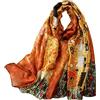 GFM® - mix di seta - Sciarpa estiva basata sulla pittura - (VSLK) - VSLK-Klimt - Il bacio