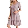 LKRSEEF Abiti Estivi Donna Vestiti Abitino Primaverile Mare Vestito Cotone Casual Estivo Abito Elegante in Lino Boho Chic Dresses Leggero Corto Abbigliamento Summer for Women Rosa XXL