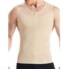 HANERDUN Canotta Snellente da Uomo Camicia a Compressione Intimo Maglia Addominale da Shapewear Pancia Piatta Canottiera Sportivo Fitness con Cerniera