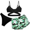 Panegy Ragazze Costumi da Bagno 3 Pezzi Bikini Tuta Camisole Top con Coprire i Pantaloncini da Spiaggia Bambini Nuoto Costume Surf Costumi da Bagno 8-15 Anni