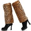 Nanxson Scaldamuscoli In Pelliccia Da Donna Peloso Scaldamuscoli Copristivali Lunghi Invernali In Pelliccia Finta Pelliccia Morbida Boot Covers Calzini Caldi al Ginocchio (Leopardo)