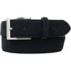 BELTINGER Cintura italiana in pelle scamosciata, larghezza 35 mm, uomo, cintura per abito, cintura per pantaloni, pelle scamosciata, fibbia argento | blu scuro 80cm