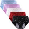 Yintry Intimo mestruale per Donna Mutandine mestruali a Vita Media Slip a Prova di perdite per Flusso Leggero 5 Pezzi (Utilizzare con Tamponi)