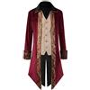 VPQILH Giacca Gotica Uomo Frac in Stile Steampunk e Vittoriano Palazzo Abito Vintage Medievale Cappotto Monopetto Tailcoat Risvolto Trench Coat Costumi da Gentiluomo per Carnevale, Halloween Costume