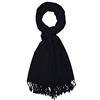 Lorenzo Cana - Sciarpa da Uomo, 50% Cashmere e 50% Lana di Agnello Merino, Nero, Taglia Unica