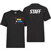 Bulabadoo T Shirt Staff Personalizzata con Stampa Fronte Retro e Lato Cuore, Maglietta Team Crew Azienda Evento con Nome e Logo, Uomo Donna per Personale e Dipendenti