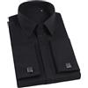 Yeuyyben Camicia da uomo con polsino francese con bottoni coperti a maniche lunghe camicie formali da uomo per feste di nozze gemelli da smoking camicie