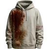 Generisch Felpa con cappuccio da uomo per Halloween, con stampa bloody, casual, vestibilità comoda, stile gotico, b, M