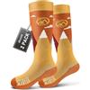 OutdoorMaster 2 Paia Lana Merino Calze da Sci per bambini, Calze Invernali da Snowboard Traspiranti per Ragazze/Ragazzi per Sport All'aria aperta con Sopra il Polpaccio Design/Polsini Antiscivolo