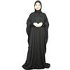 Musuly Abito da Preghiera Abaya per Donne Musulmane (Nero, One Size=40-52)