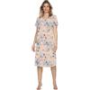e.Femme® Camicia da notte da donna a maniche corte ANA 1161 in 100% cotone