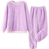 Celanisai Pigiami da donna lunghi caldi in pile polare set pigiama invernale a maniche lunghe tuta da casa 2 pezzi pullover e pantaloni da pigiama biancheria da notte soffice autunno tuta casual