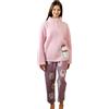 Infiore Pigiama Donna Pile Effetto Coral - Pigiama Donna Pile Morbido - Pigiama Donna Invernale - Pigiama Donna Coral - Pigiama Donna Felpato Bottoni