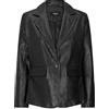 TruClothing.com Giacca da Donna Blazer in Vera Pelle con 1 Bottone Classica Elegante - Nero XL