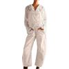 YIzdegg Salopette estive da donna, a gamba dritta e larga, casual, con tasche, senza maniche, spalline regolabili, comode tutine in denim, bianco, M