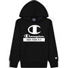 Champion Graphic Shop, Felpa con Cappuccio Bambini e Ragazzi, Nero, 7-8 Anni