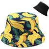 Malaxlx Cappello a secchiello, cappello da spiaggia, cappello da sole, cappello da pesca per donne e uomini, da viaggio all'aperto, reversibile, doppio lato, da pescatore, Banana, taglia unica