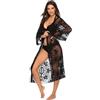 Shuanghao Vestito Kimono Pareo Copricostume Mi Bolero Coprispalle Caftano Pareo da Donna Mare Pizzo Bianco Nero Elegante Estivo Estate Donna Cerimonia Sexy Curvy Taglie Forti Lungo Cardigan