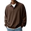 Generic Felpe da uomo in velluto a coste a maniche lunghe Top Stand Up Felpa Button Up Camicie casual a costine Vestibilità ampia Maglione Tinta unita Autunno Inverno Maglioni caldi